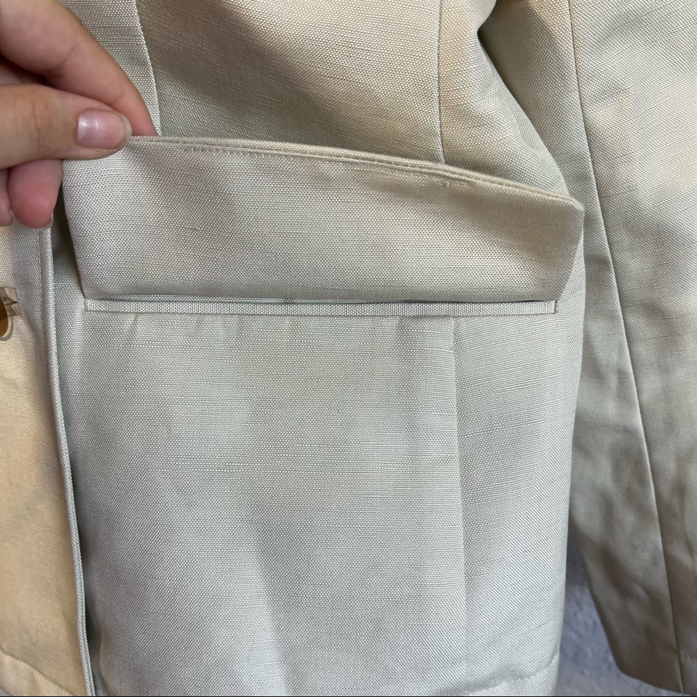 Brooks Brothers Linen Blend Khaki Double Breasted Jacket - Picture 7 of 11